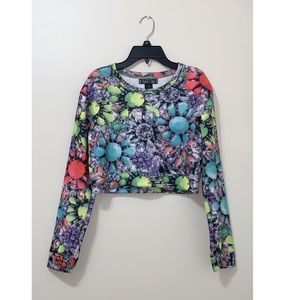 Cropped Colorful Long Sleeve Top
